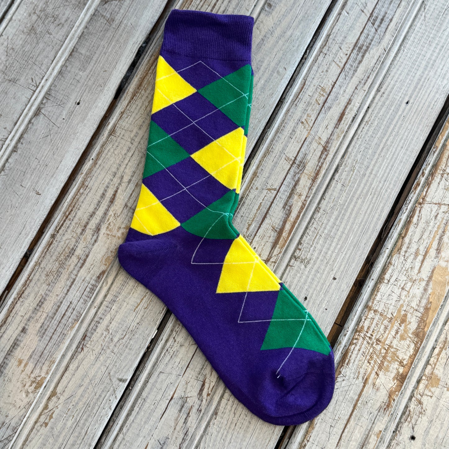 Argyle Mardi Gras Sock