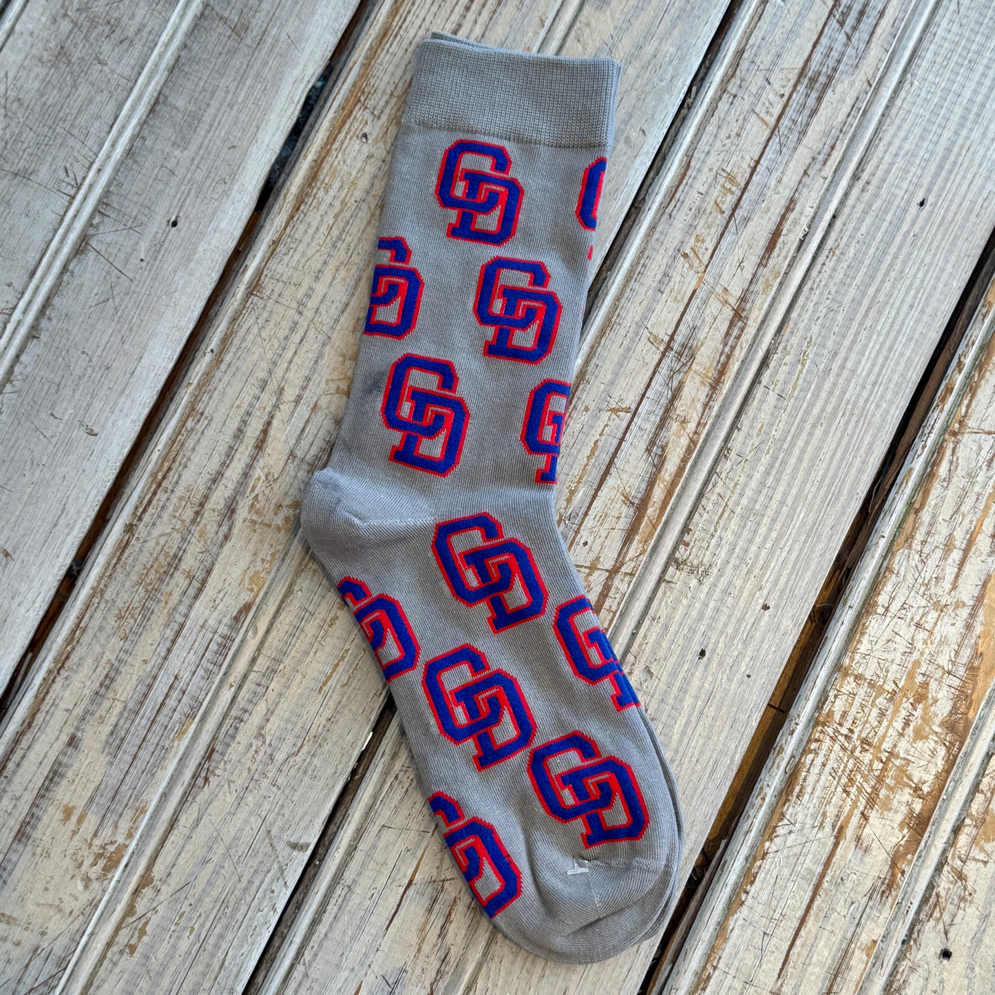 Country Day Sock-grey/red/blue