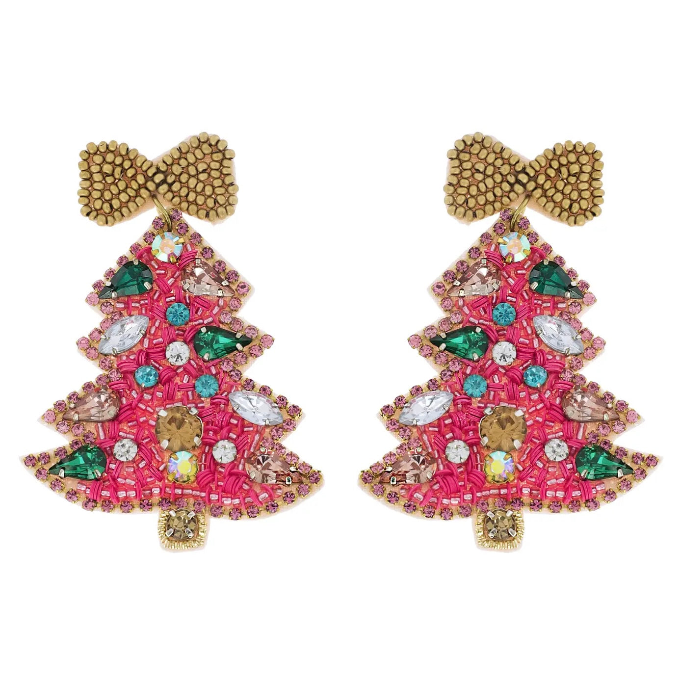 Christmas Tree Earring-pink