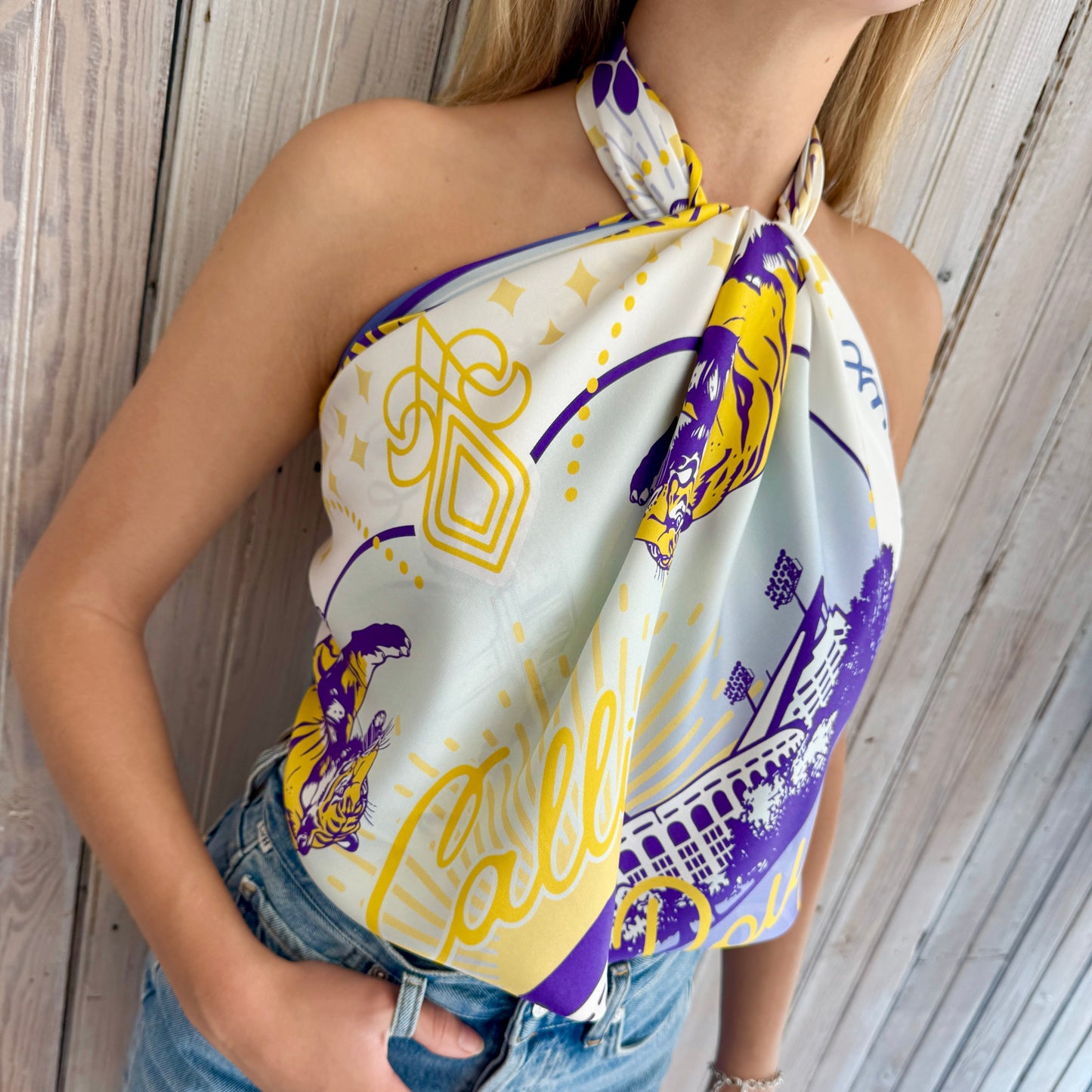 NM Geaux Silk Scarf