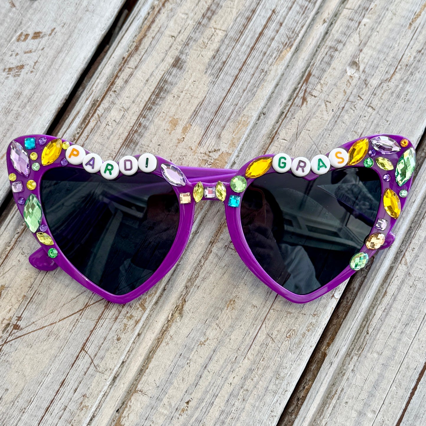 Pardi Gras Beaded Sunglasses