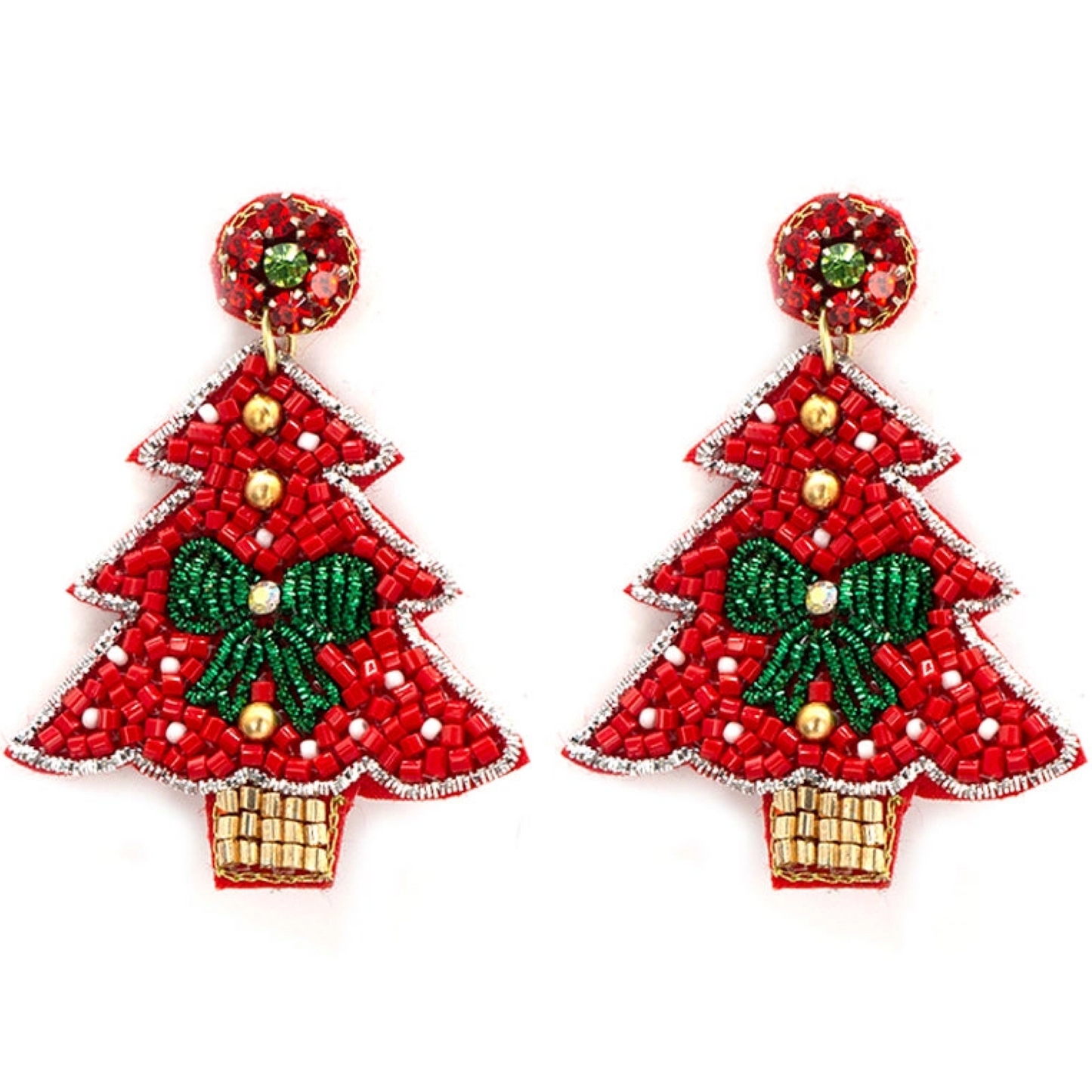 Christmas Tree Earring-red