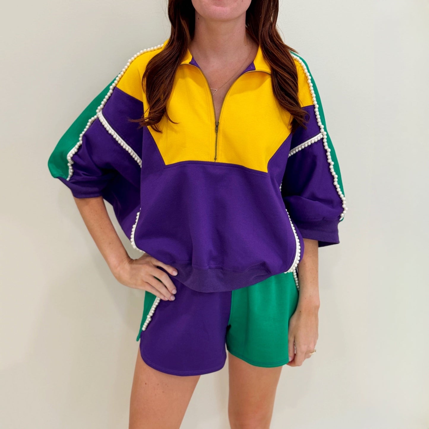 Pearl Mardi Colorblock S/S Zip