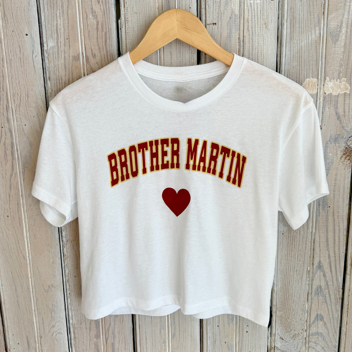 Brother Martin Heart Crop- white