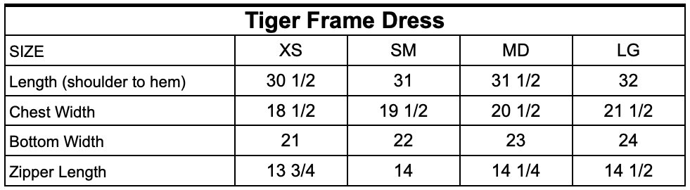 Nola Mercantile Tiger Frame Dress