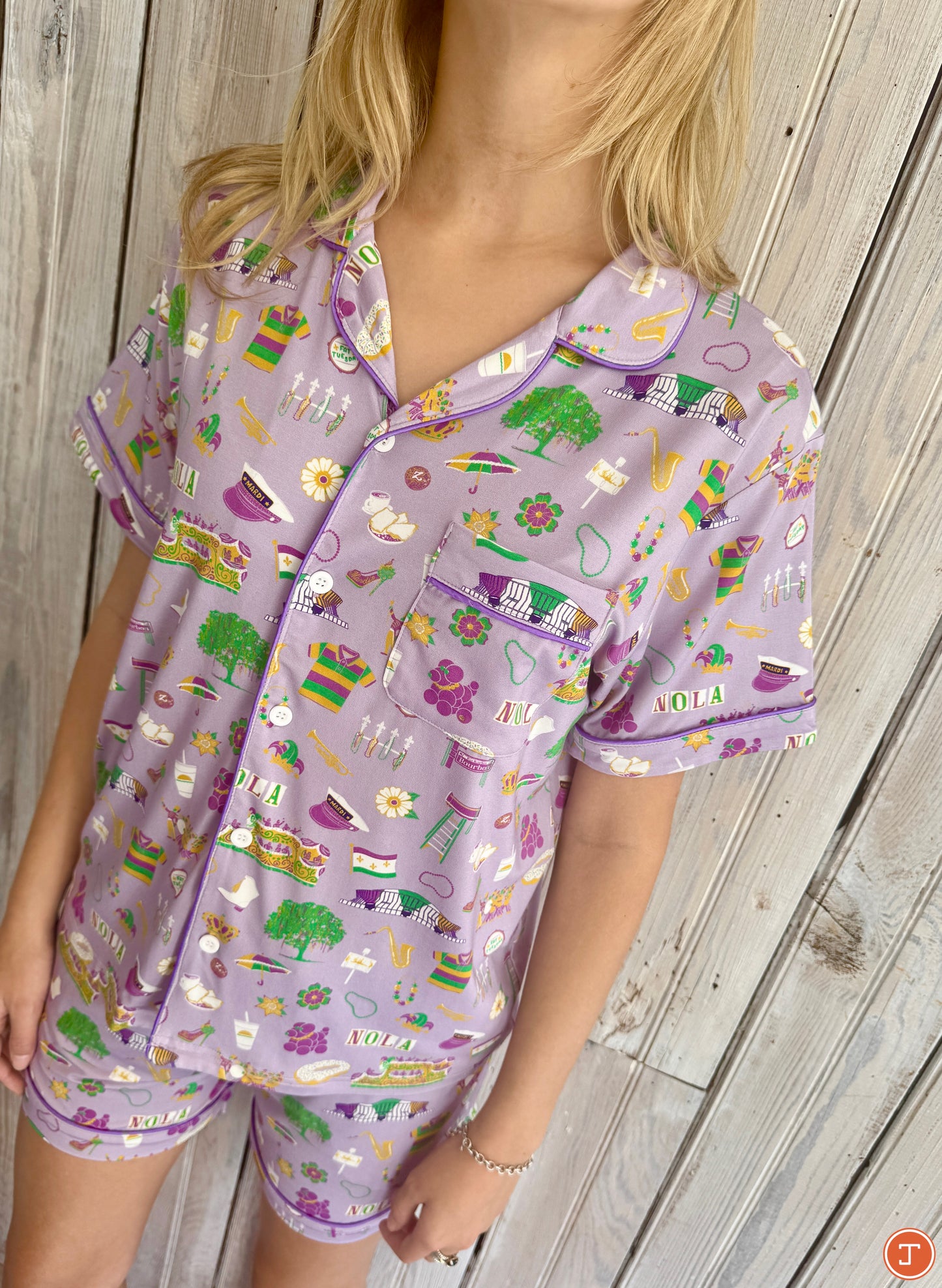 Nola Icons PJ Short Set-lavender mardi