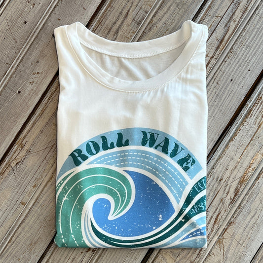 JT x Tulane Roll Wave Circle Tank-white