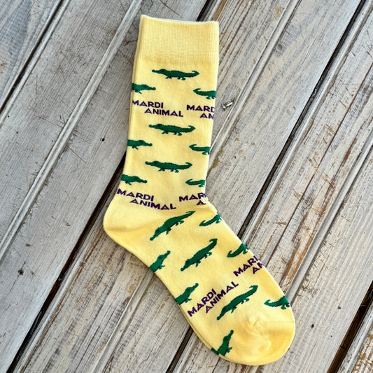 Mardi Animal Socks-yellow