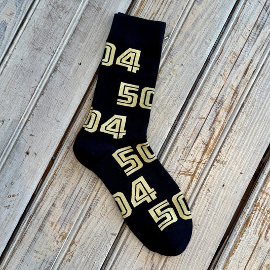 504 Socks-black & gold