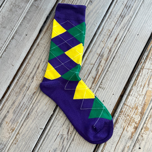 Argyle Mardi Gras Sock