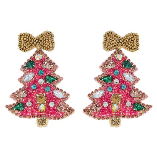 Christmas Tree Earring-pink
