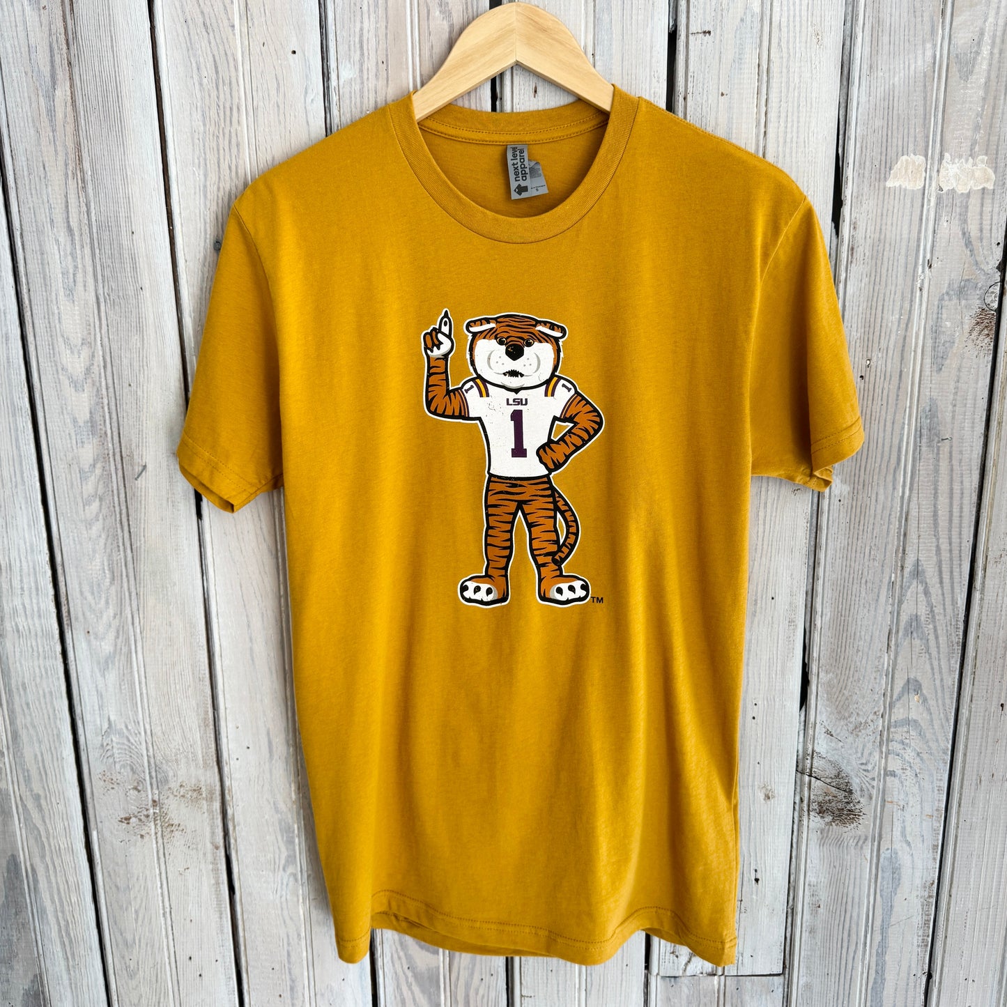 JT x LSU #1 Mike Unisex Tee-antique gold