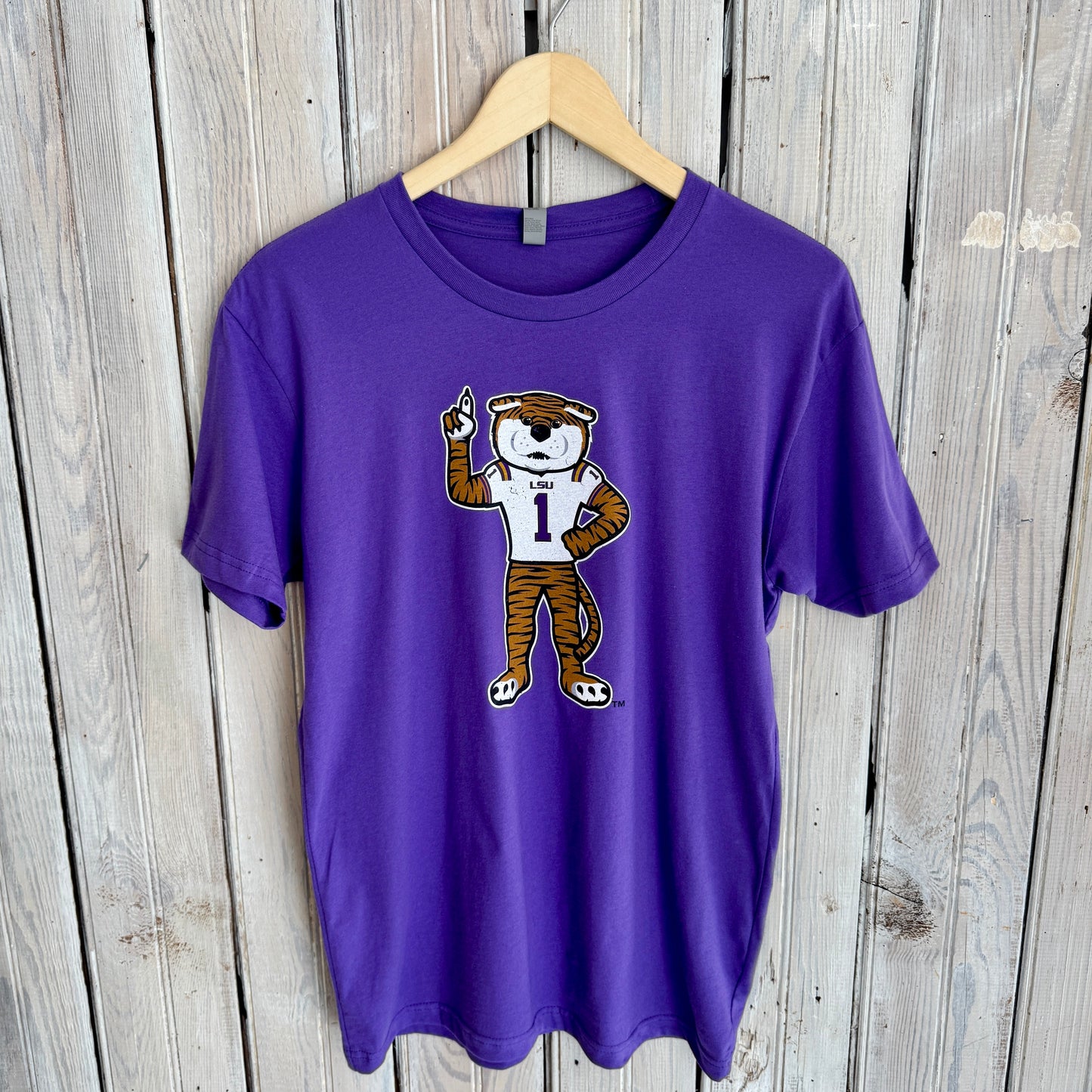 JT x LSU #1 Mike Unisex Tee-purple