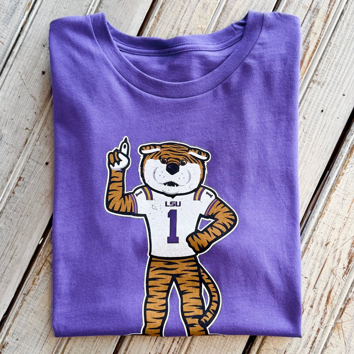 JT x LSU #1 Mike Unisex Tee-purple