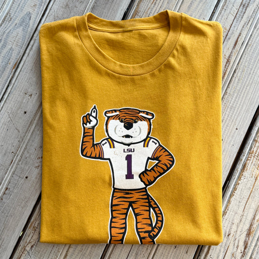 JT x LSU #1 Mike Unisex Tee-antique gold