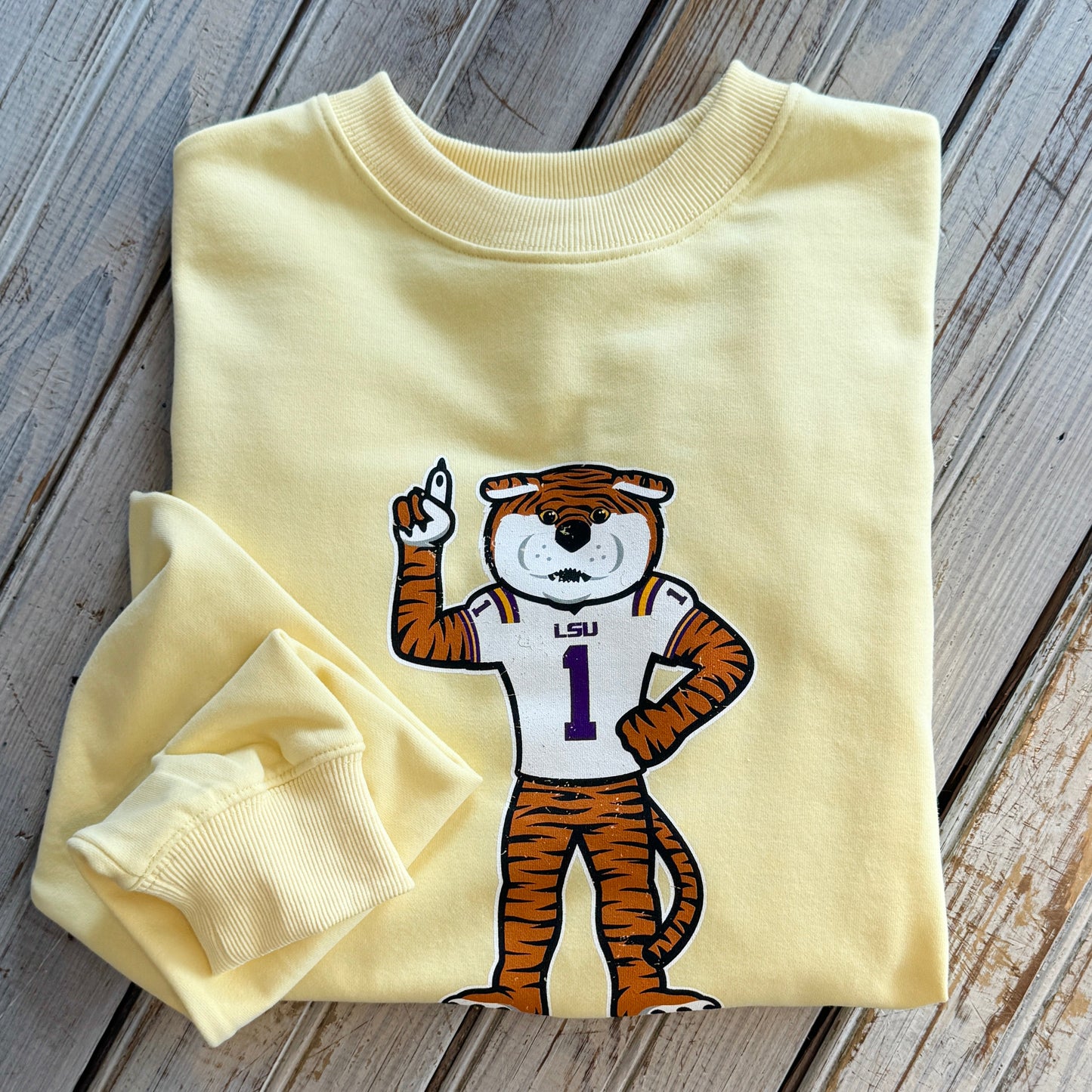 JT x LSU #1 Mike Sweatshirt-yellow