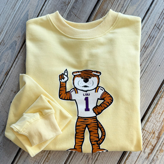 JT x LSU #1 Mike Sweatshirt-yellow