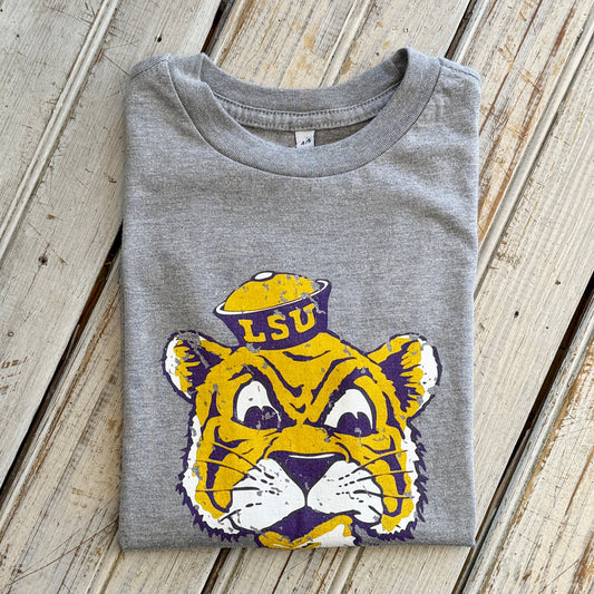 LSU Sailor Mike Kids Tee-hea grey