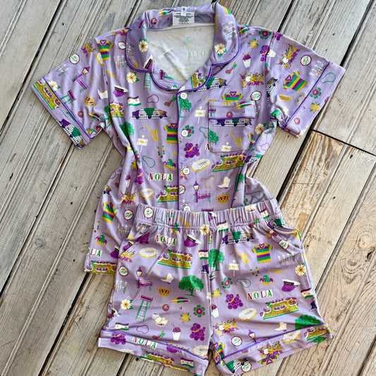 NM Kids Nola Icons PJ Set- mardi