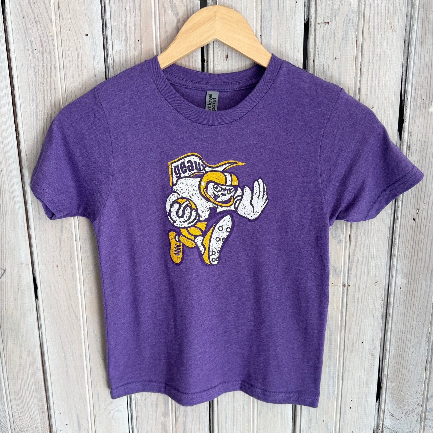 Retro Geaux Kids Tee-purple