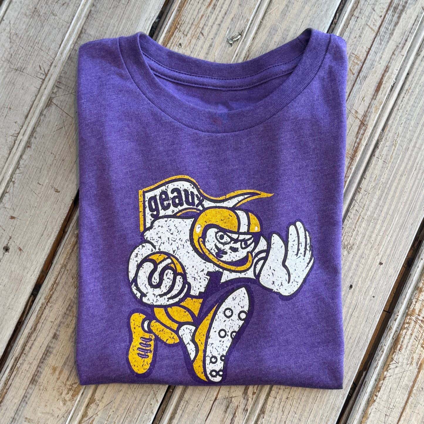 Retro Geaux Kids Tee-purple