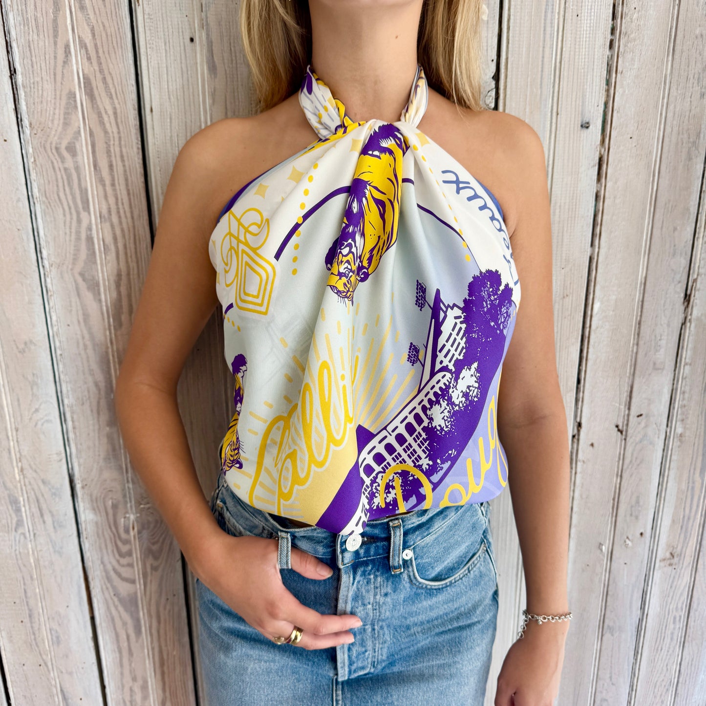 NM Geaux Silk Scarf