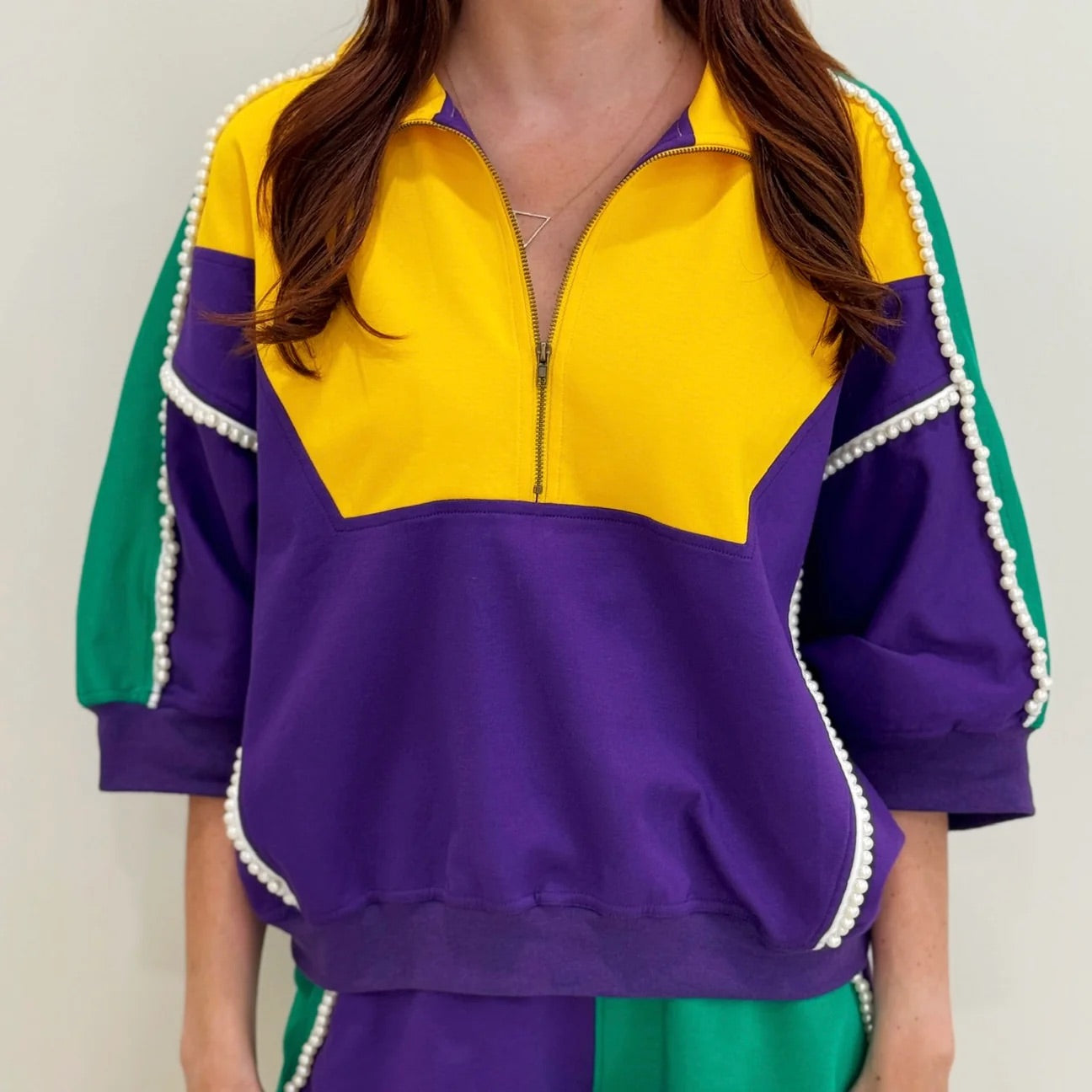 Pearl Mardi Colorblock S/S Zip