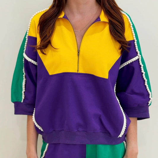 Pearl Mardi Colorblock S/S Zip