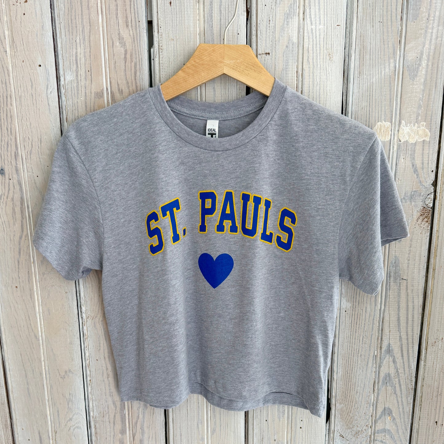 St. Pauls Heart Crop Top-hea grey