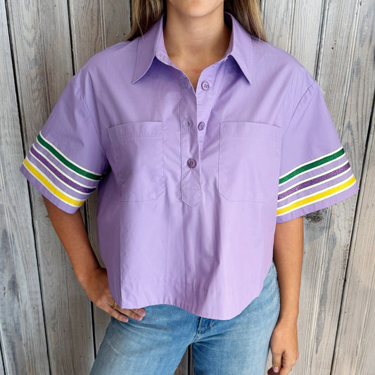 Nolaverse Mardi Stripe Poplin-lavender