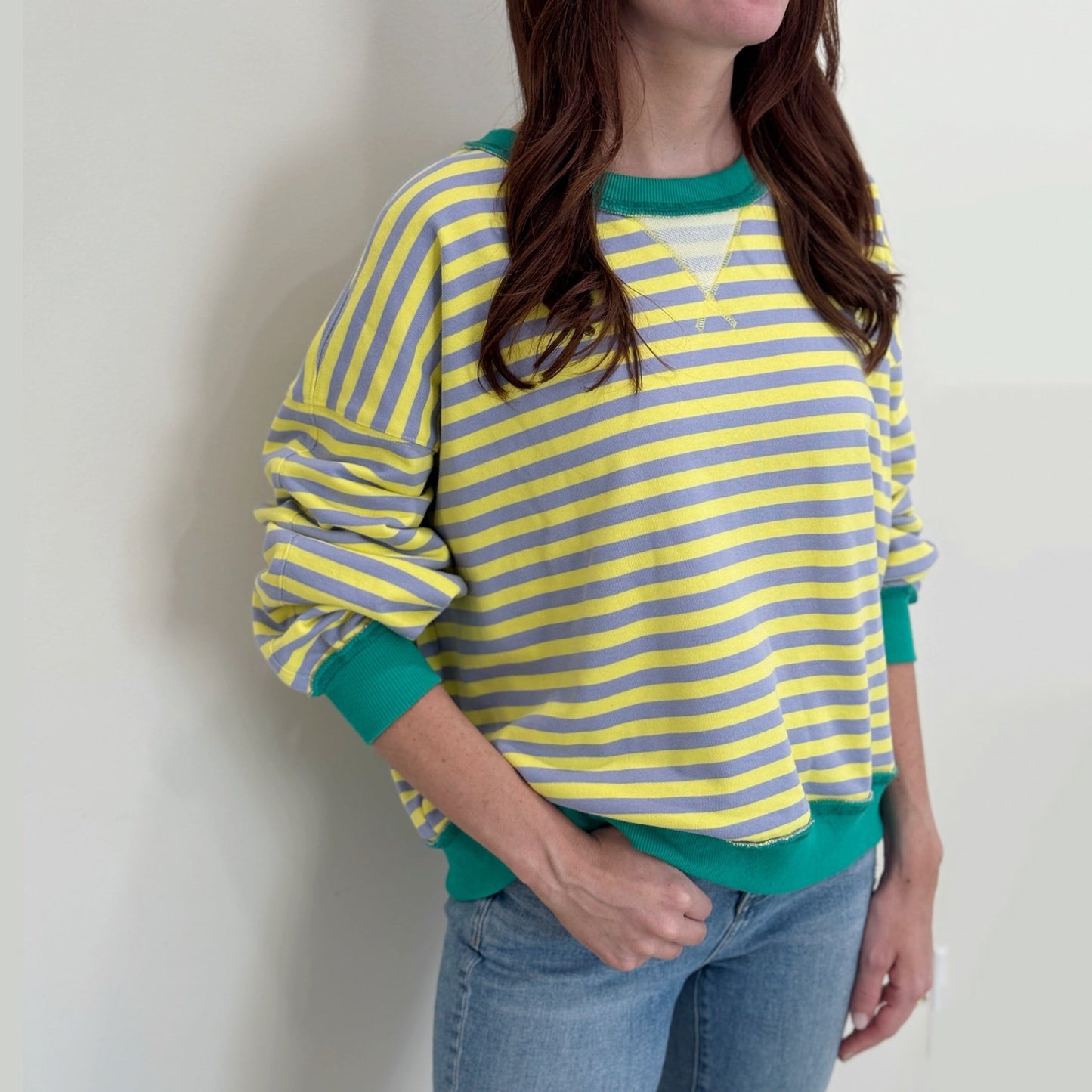 Mardi Pastel Stripe Crewneck