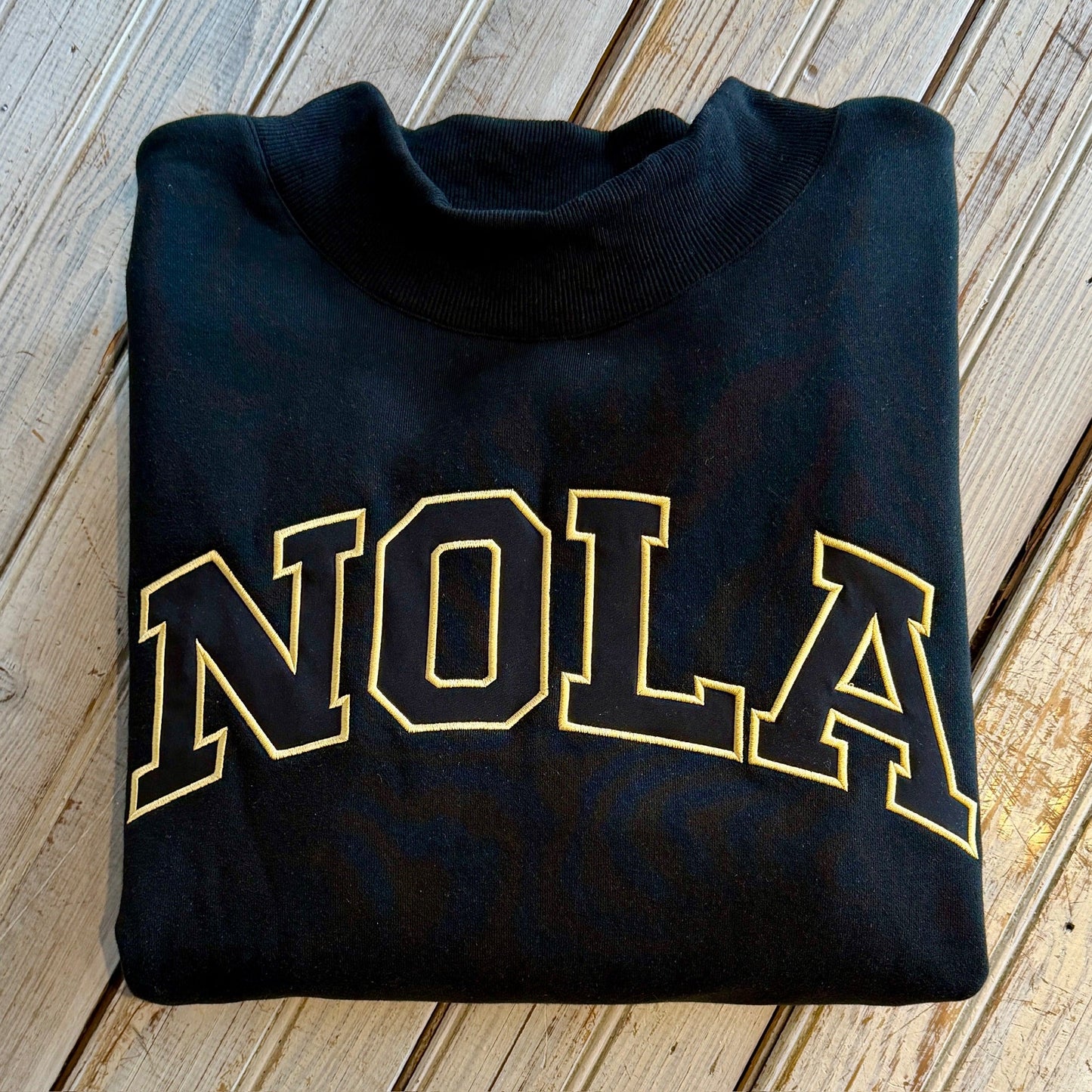 Nola Mockneck Sweatshirt-black & gold