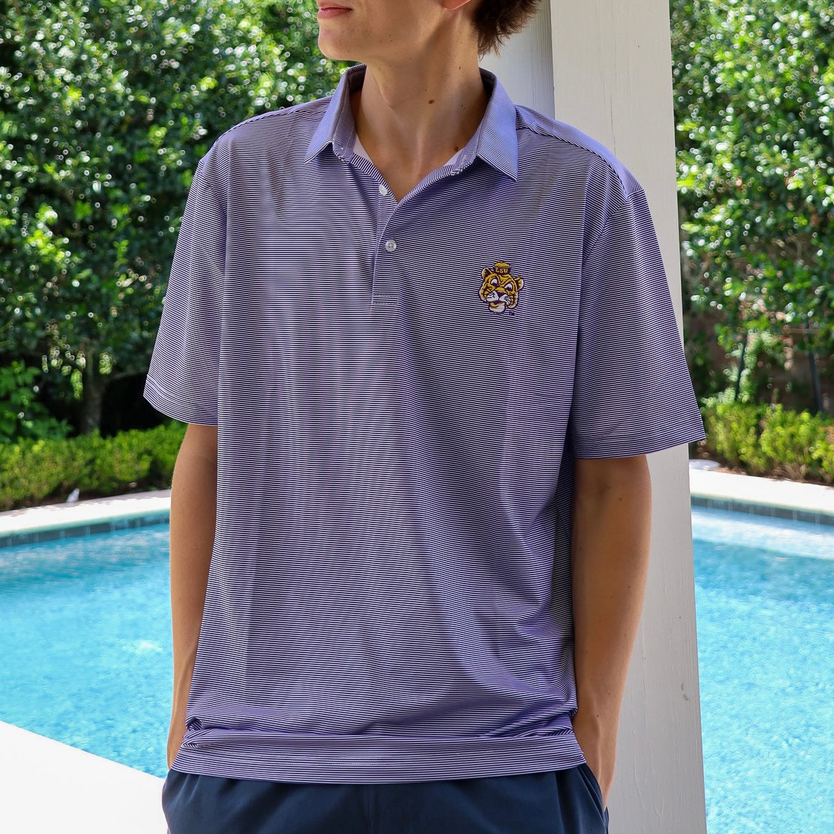 LSU Embroidered Sailor Mike Polo