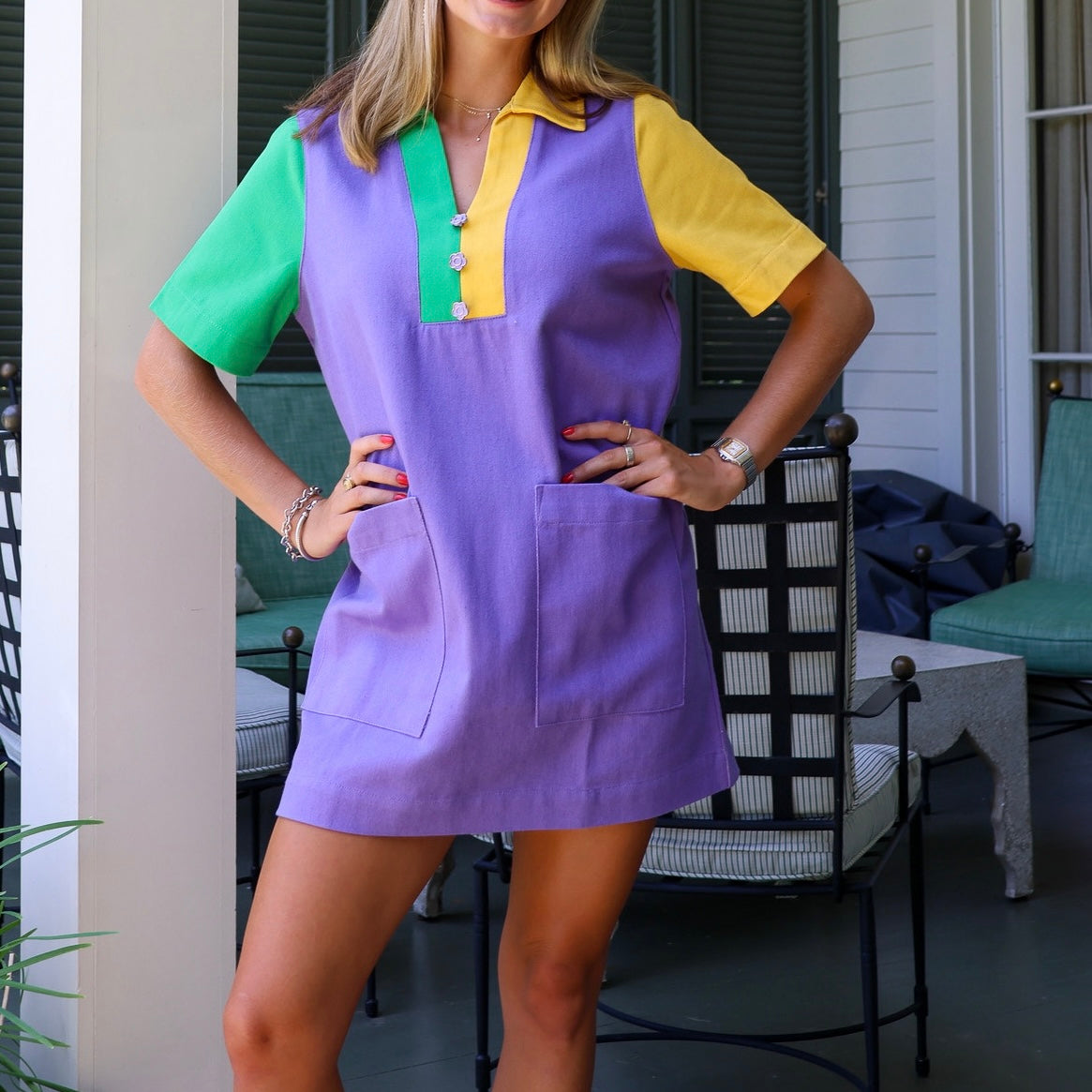 Mardi Colorblock Denim Dress