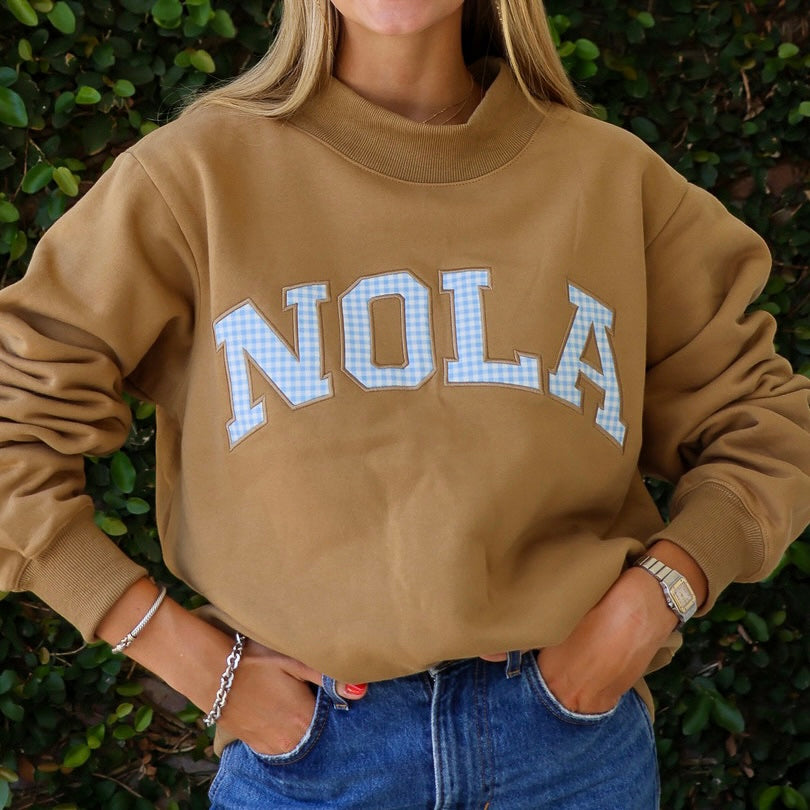 Nola Mockneck Sweatshirt-brown