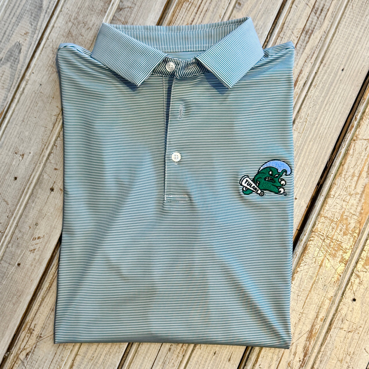 NM x Tulane Embroidered Angry Wave Polo