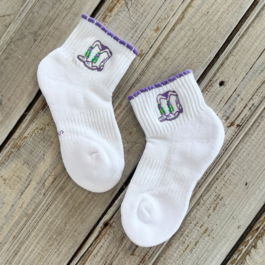 Mardi Boots Kids Embroidered Ankle Sock