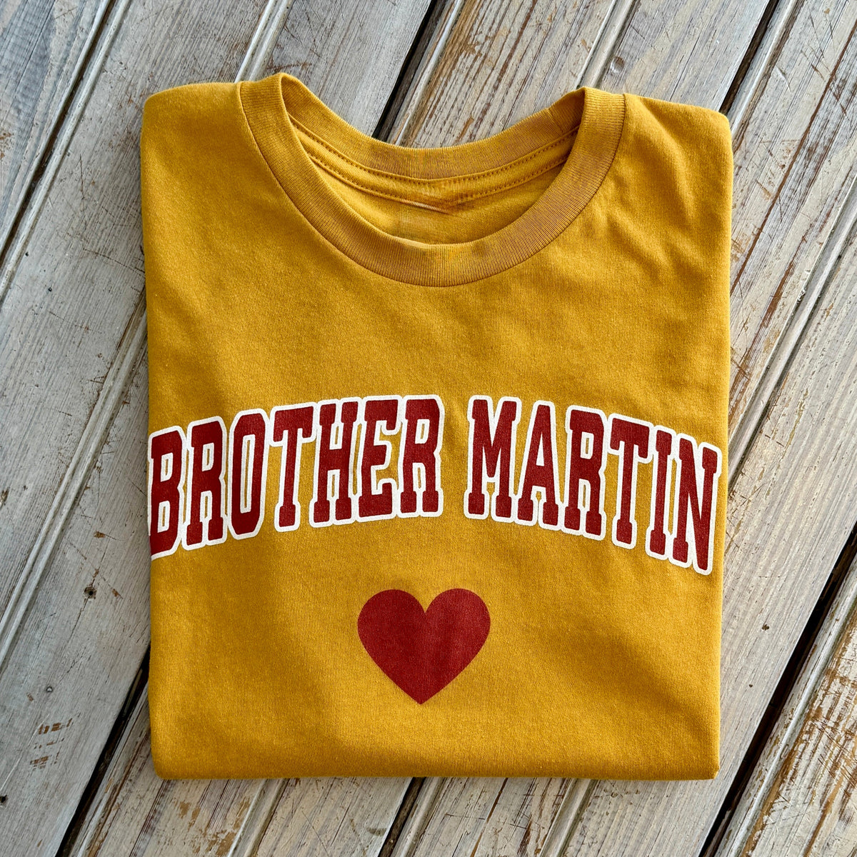 Brother Martin Heart Crop- antique gold