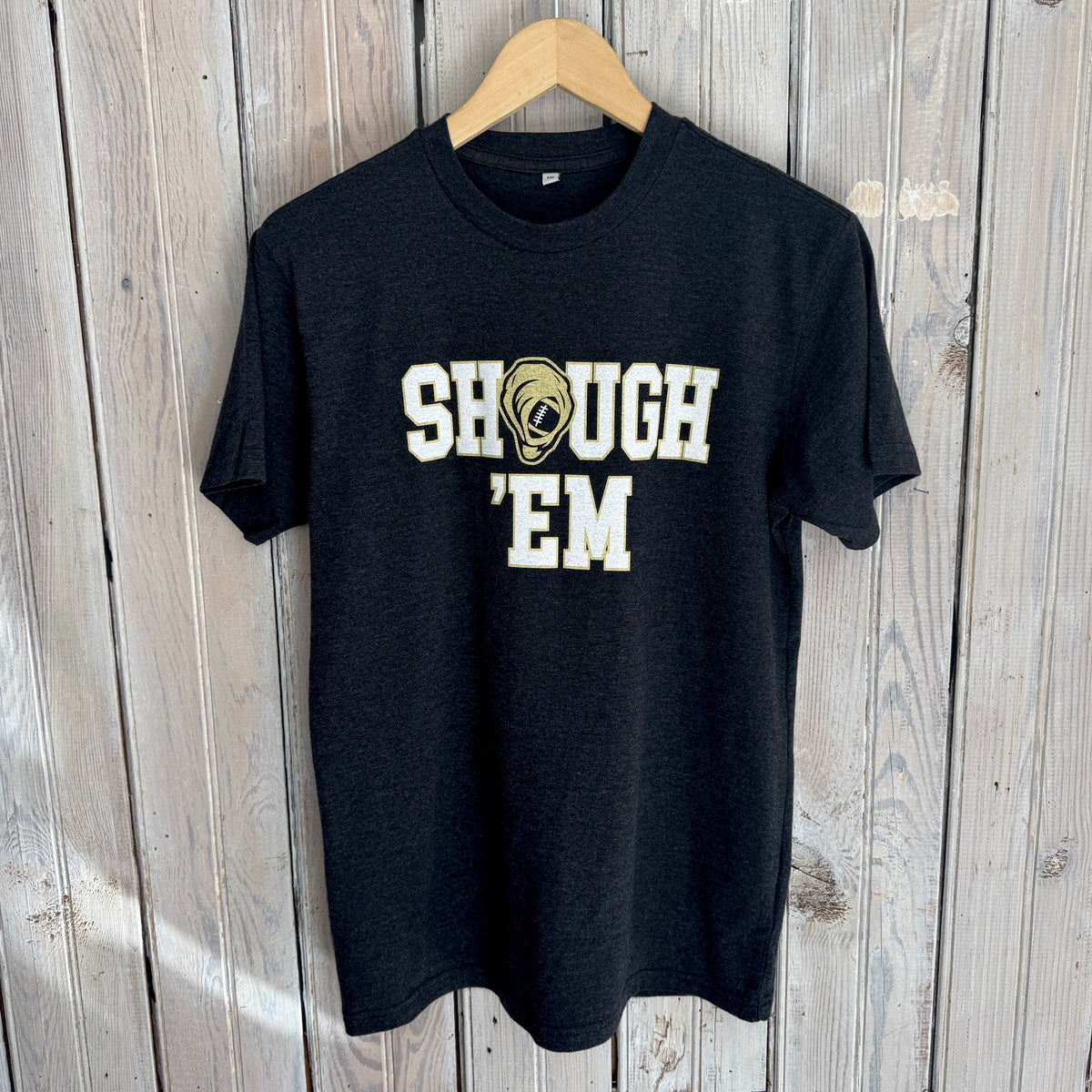 Shough 'Em Unisex Tee-heather black