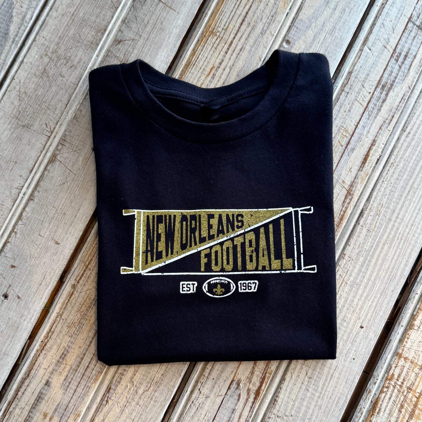 Football Pennant Kids Tee-black
