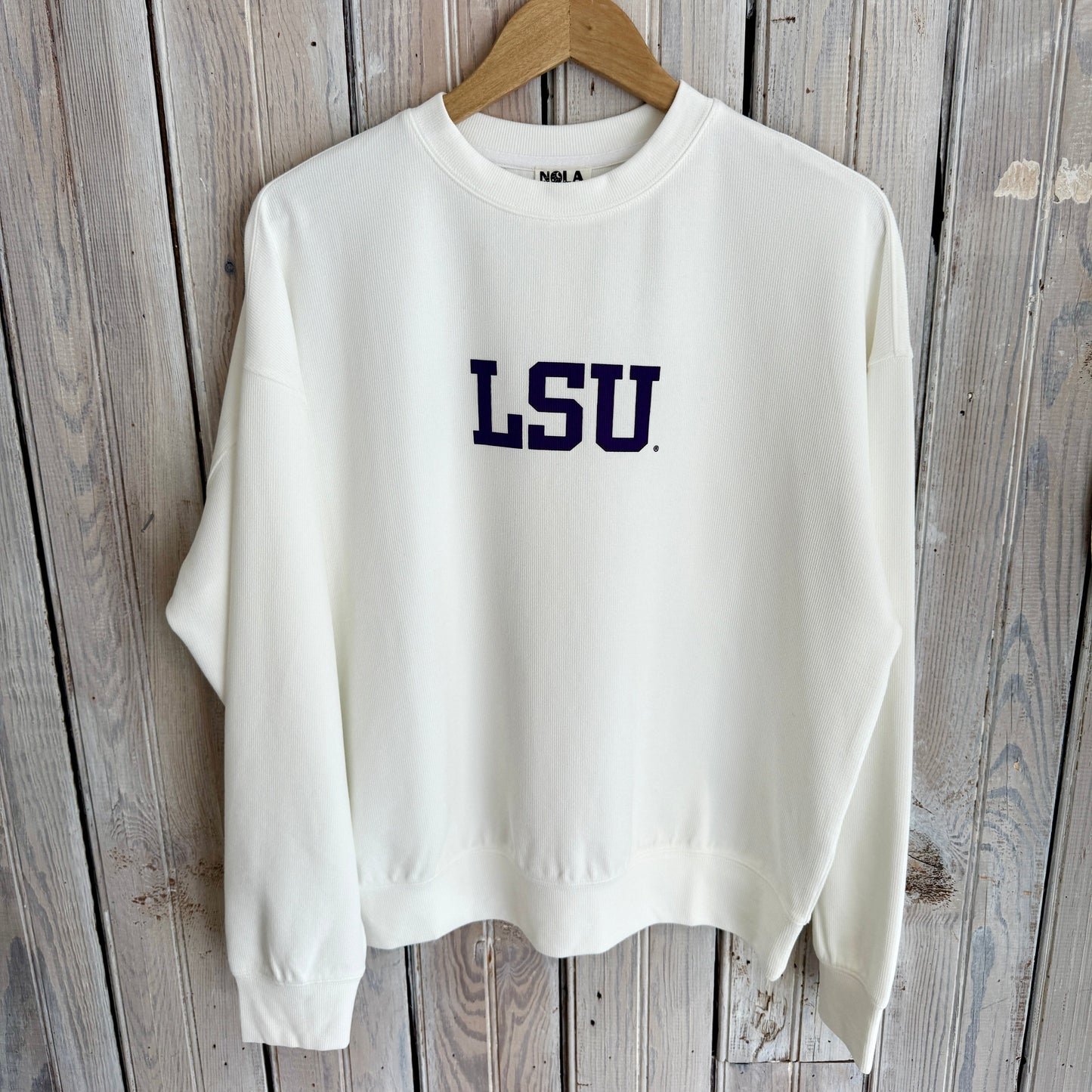 JT x LSU Varsity Long Sleeve Ribbed-white