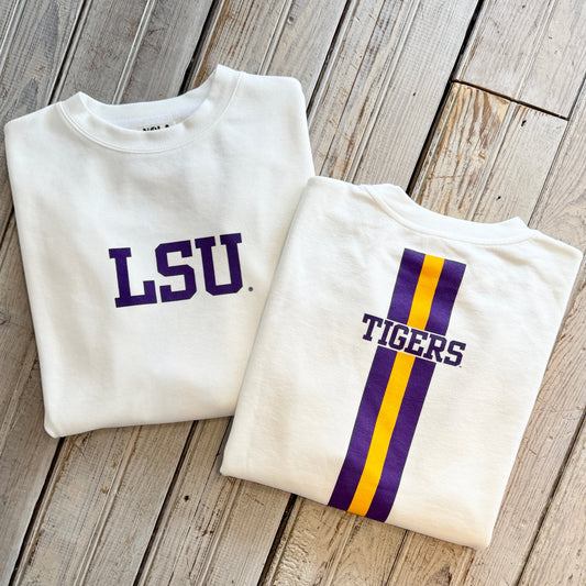 JT x LSU Varsity Long Sleeve Ribbed-white