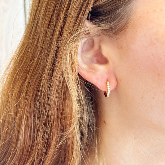 Small Crystal & Gold Hoop