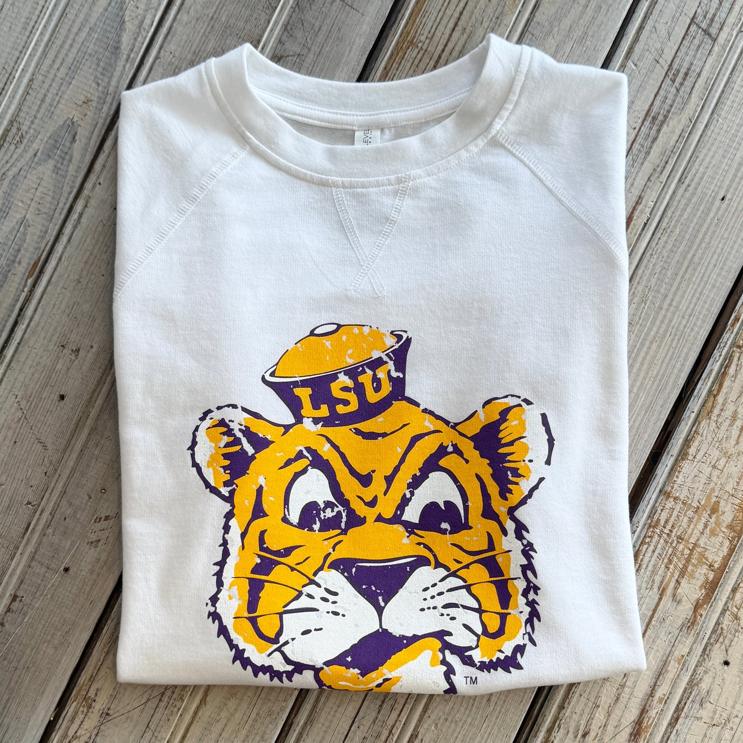 JT x LSU Sailor Mike Unisex Raglan-white