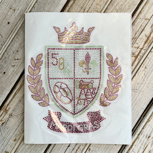 Rhinestone Transfer-Mardi Crest