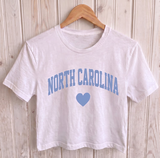 North Carolina Heart Crop Top