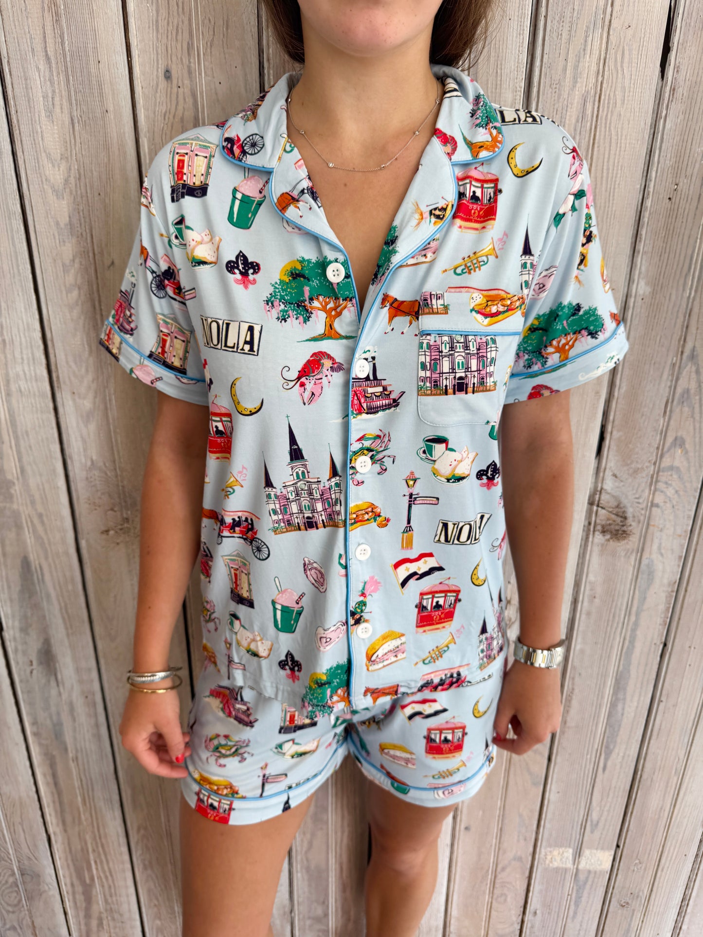 NM Nola Icons PJ Short Set-light blue