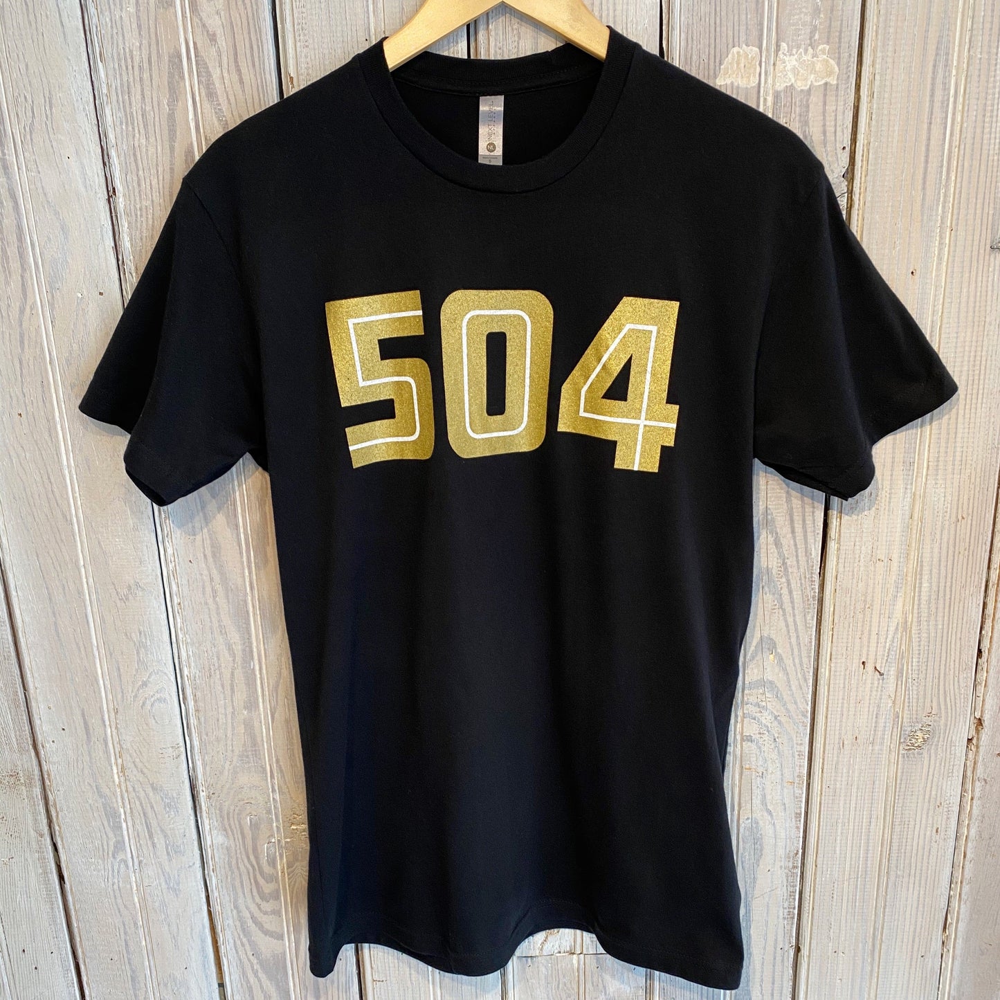 504 Tee-Black & Gold/White