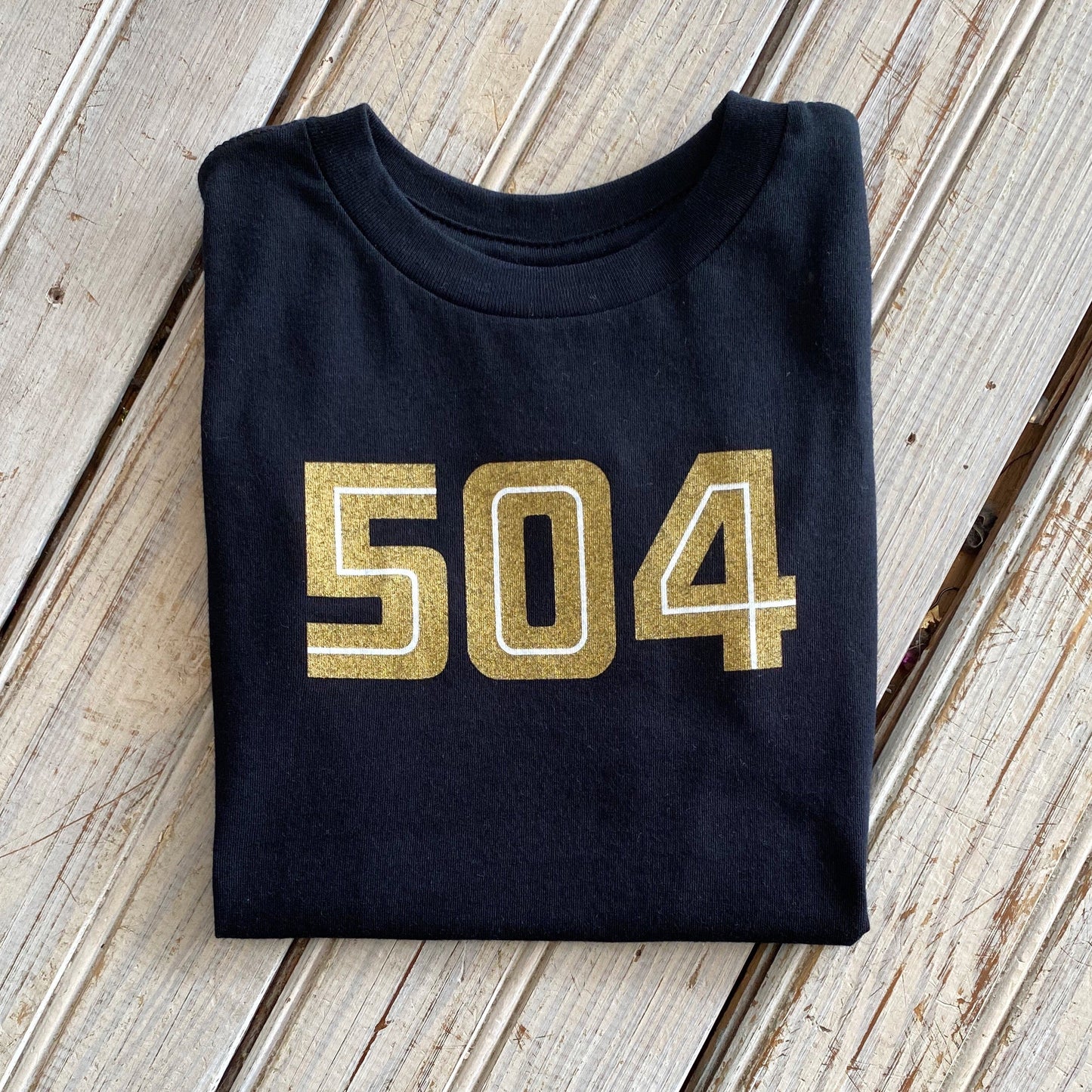 504 Kids Tee-black/gold/white