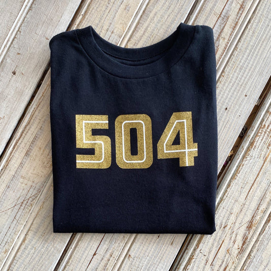 504 Kids Tee-black/gold/white